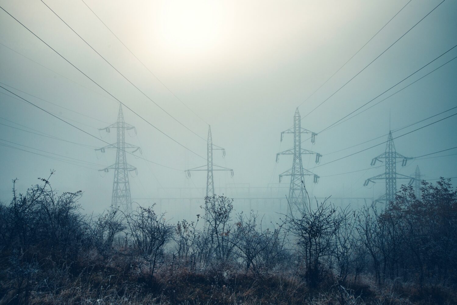 Power lines. Power equipment of power station. Production of Electric energy