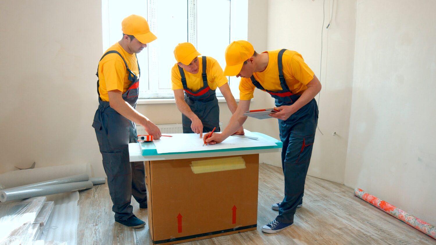 Preparatory phase of house renovation.